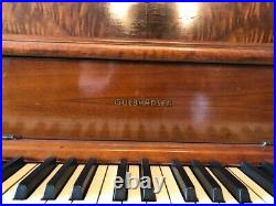Vintage Gulbransen 1940's ornately carved piano with bench