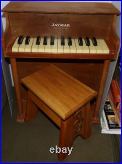 Vintage Jaymar Child's Wooden Upright Piano 25 keys USA NY & Bench Works Vintage Jaymar Child's Wooden Upright Piano 25 keys USA NY & Bench Works