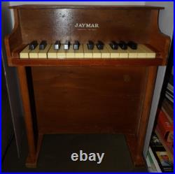 Vintage Jaymar Child's Wooden Upright Piano 25 keys USA NY & Bench Works Vintage Jaymar Child's Wooden Upright Piano 25 keys USA NY & Bench Works