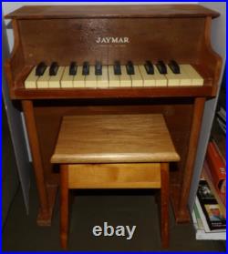 Vintage Jaymar Child's Wooden Upright Piano 25 keys USA NY & Bench Works Vintage Jaymar Child's Wooden Upright Piano 25 keys USA NY & Bench Works