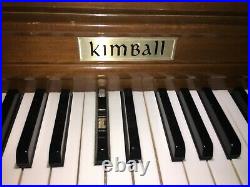 Vintage Kimball 42 Medium Walnut Console Piano (with Bench, Warranty & More)