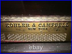 Vintage Kohler and Campbell New York Upright Piano with Bench