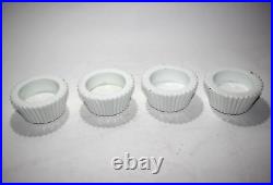 Vintage Piano Set Of 4 White Milky Glass Feet Cups