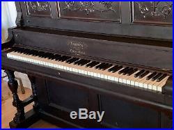 Vintage Rare 1895 Emerson Upright Grand Piano Beautiful Original Condition