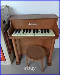 Vintage Schoenhut 25 Keys Upright Children's Toy Piano +stool withbox