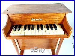 Vintage Schoenhut Light Stained Wood Childs Upright Piano 25 Keys