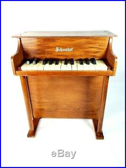 Vintage Schoenhut Light Stained Wood Childs Upright Piano 25 Keys