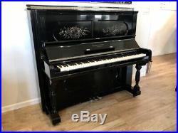 Vintage Steinway & Sons Tall Upright Piano 53 1/4 Polished Ebony