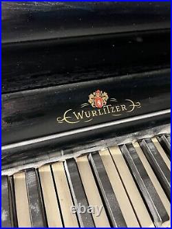 Vintage Wurlitzer Upright Piano Black Working Condition With Bench