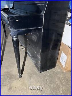Vintage Wurlitzer Upright Piano Black Working Condition With Bench
