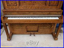 WASHBURN Lyon Healy Upright Piano Arts and Crafts Period Tiger Oak