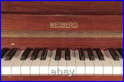 Wesberg U-112R upright piano for sale with a walnut case. 12 month warranty