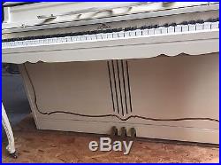 White / Cream Wurlitzer Piano with Bench