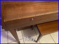 Whitney by Kimball Upright Piano 1970's With Bench, Metronome, Piano Light