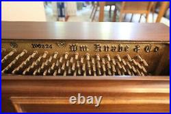 Wm. Knabe & Co walnut finish upright piano with matching bench