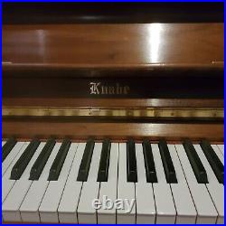 Wm. Knabe & Co walnut finish upright piano with matching bench