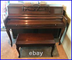 Wurlitzer Model 2630 Upright Piano With Matching Bench VERY NICE