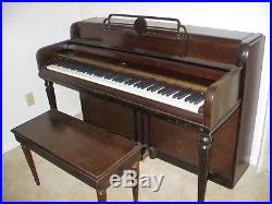 Wurlitzer Spinet Piano withStool, Recently Tuned and Keys Redone, Very Good Shape