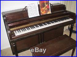 Wurlitzer Spinet Piano withStool, Recently Tuned and Keys Redone, Very Good Shape
