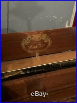 Wurlitzer Studio Upright Piano With Bench And Sheet Music