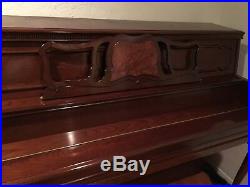 YAMAHA 45 Queen Anne Studio Upright Piano Brown Cherry with Yamaha Bench