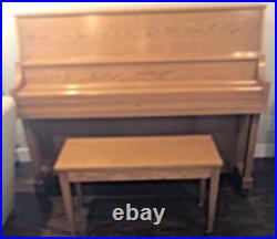 YAMAHA P22 Upright Piano and Bench, Light Oak, Great Condition, Made 1996 in USA