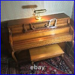 Yamaha French Provincial Console Upright Piano Light Walnut