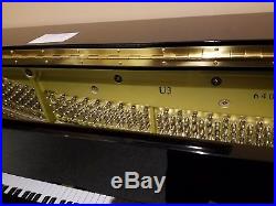Yamaha U3 Polished Ebony 52 Profesional Series Upright Piano Mfg 2014 in Japan
