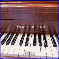 Young Chang AF108 43 Satin Mahogany Console Piano c1998 #T00017360