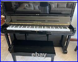 Young Chang Professional Studio Ebony Polish Upright Piano with Bench PE-121