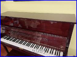Young Chang Professional Studio Ebony Satin Upright Piano with Bench PE-118