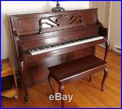 Young Chang Upright Piano Cherry Queen Anne legs and Bench EUC 88 KEYS