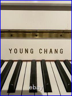 Young Chang Upright Piano Gorgeous White And Gold Excellent Condition