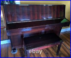 Young Chang upright piano 43 inch polished mahogany with matching bench